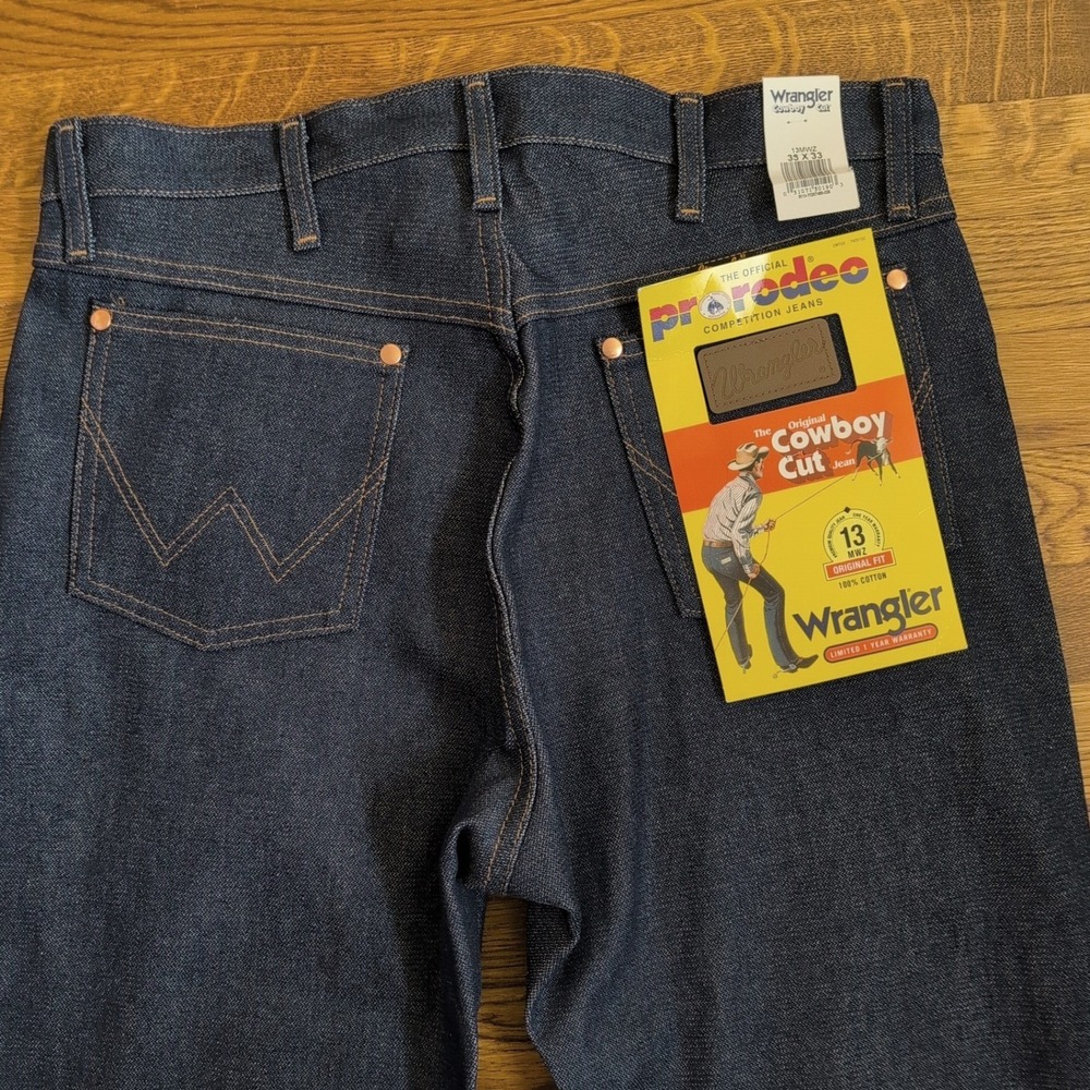 Wrangler 13MWZ Jeans 33x33 Cowboy Cut Rigid Indigo Denim Western Workwear NWT - Picture 9 of 9